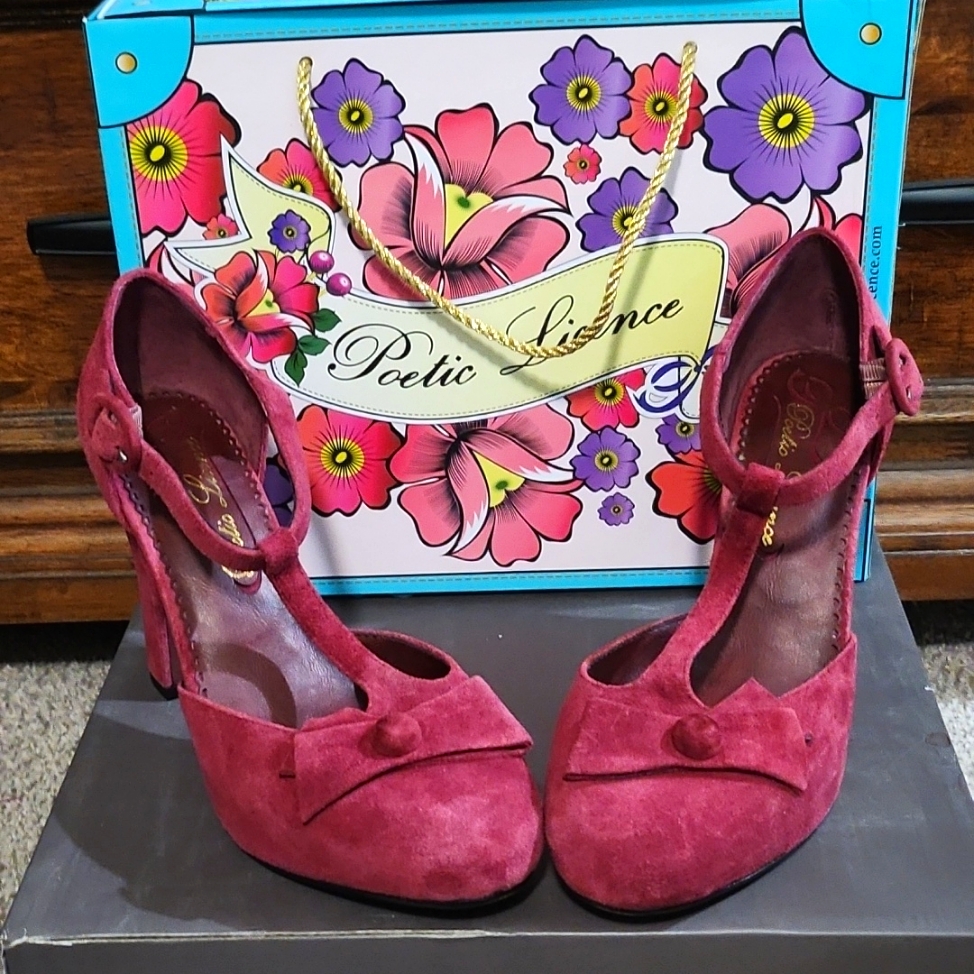 Cherry T-Strap Heels